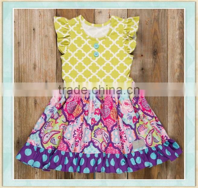 2017 Summer kids clothes boutique designer one piece party children dress