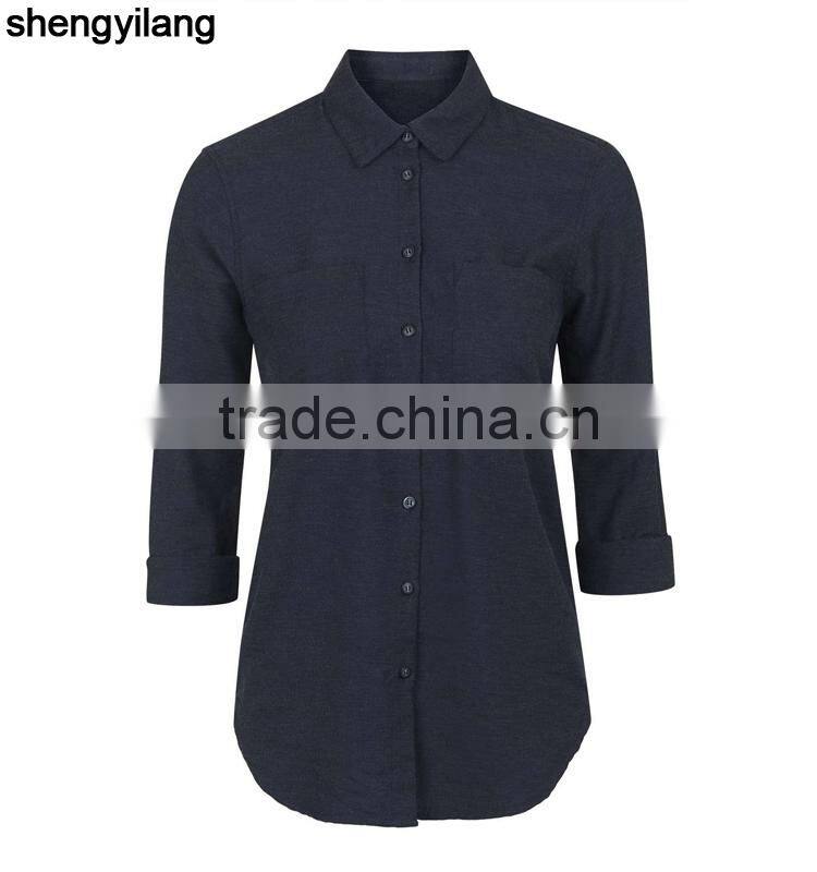 Hot sale long sleeve woman shirt in guangzhou