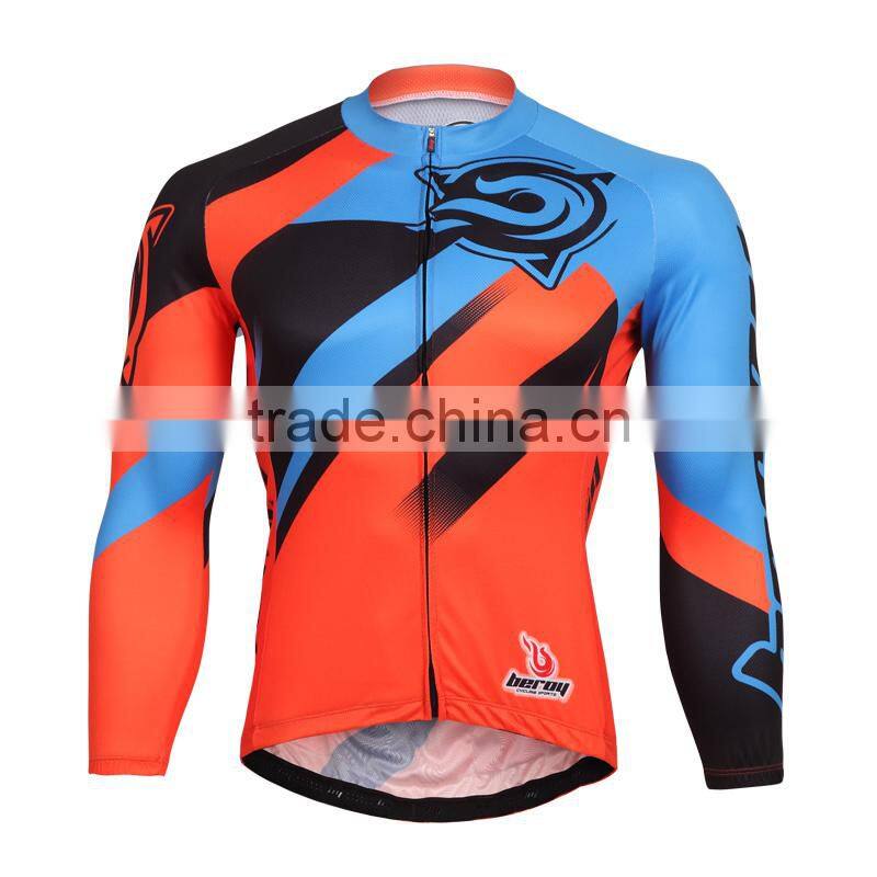 BEROY china manufacturer cheap cycle shirts, 100% polyester long sleeve biking jersey new arrival
