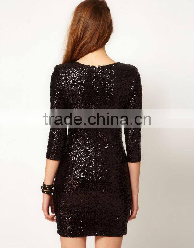 Sequin Dress with Long Sleeves