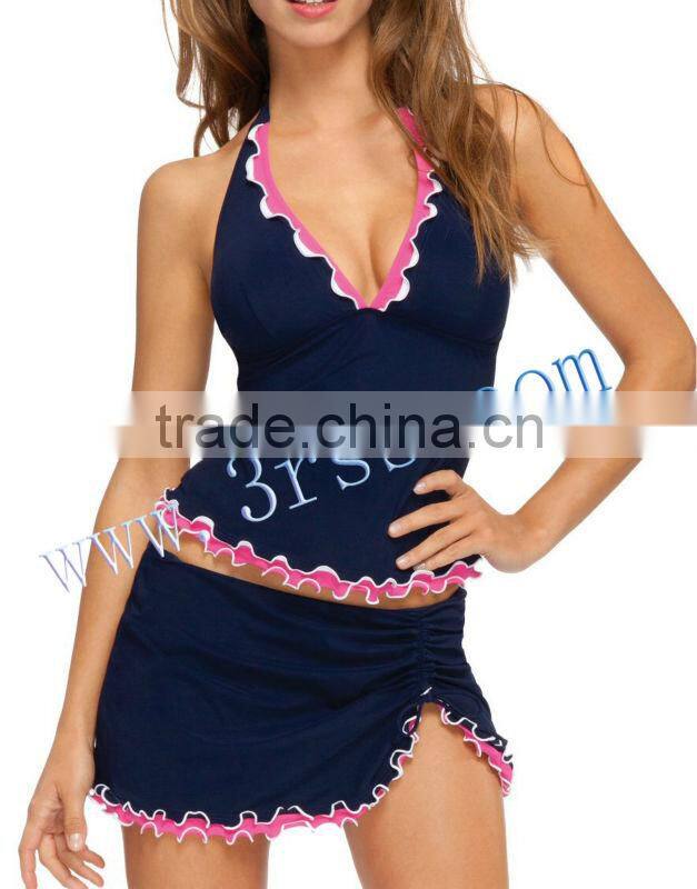 2014 news design modest unique hoting sexy one piece tankini swimwear