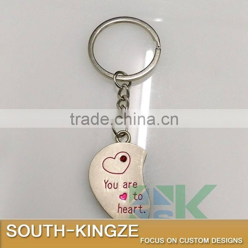 Girl Boy Alluminum Alloy Half Hearts Keychain
