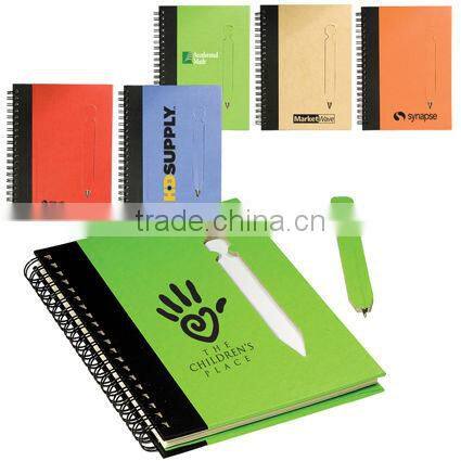 Spiral Eco notebook with Kraft Die-cut Pen 70grams 70sheets 18*13cm