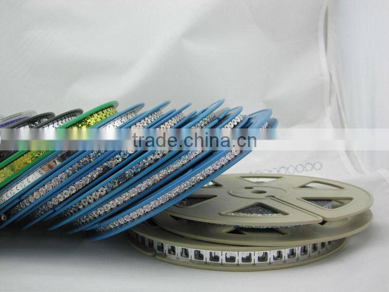 Hot fix sequin roll back with glue multi-colored