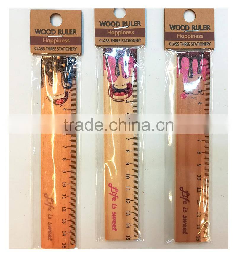 Novel promotional cute creative customs bear rabbit shape wooden ruler
