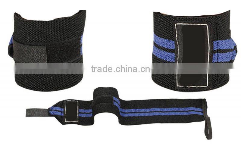 Weight Lifting Wrist Wraps in Red Color with Two Black strips