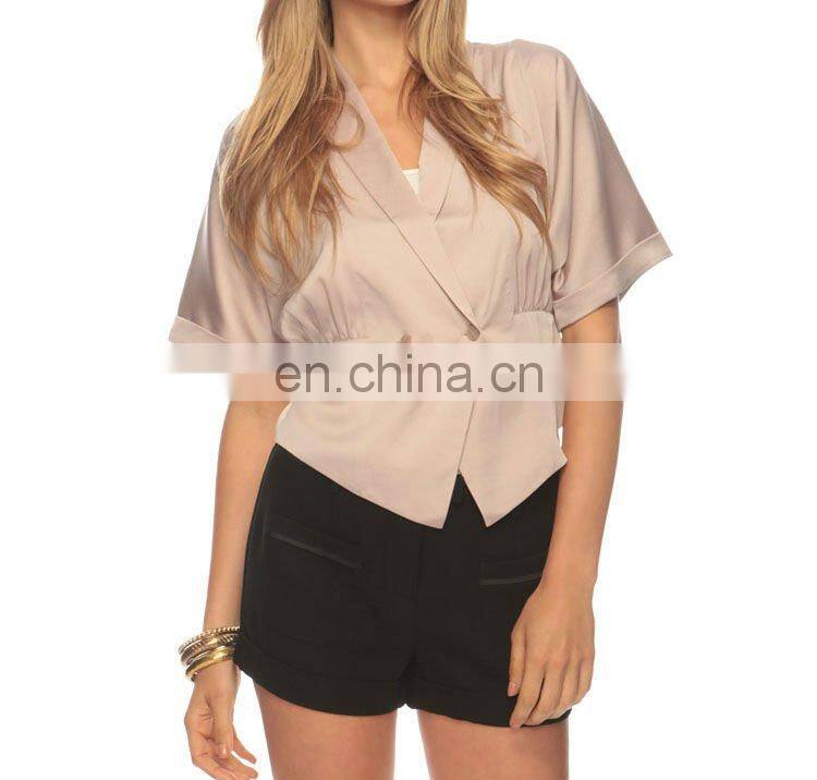 CHEFON Shirred Peplum Blazer CFJ026