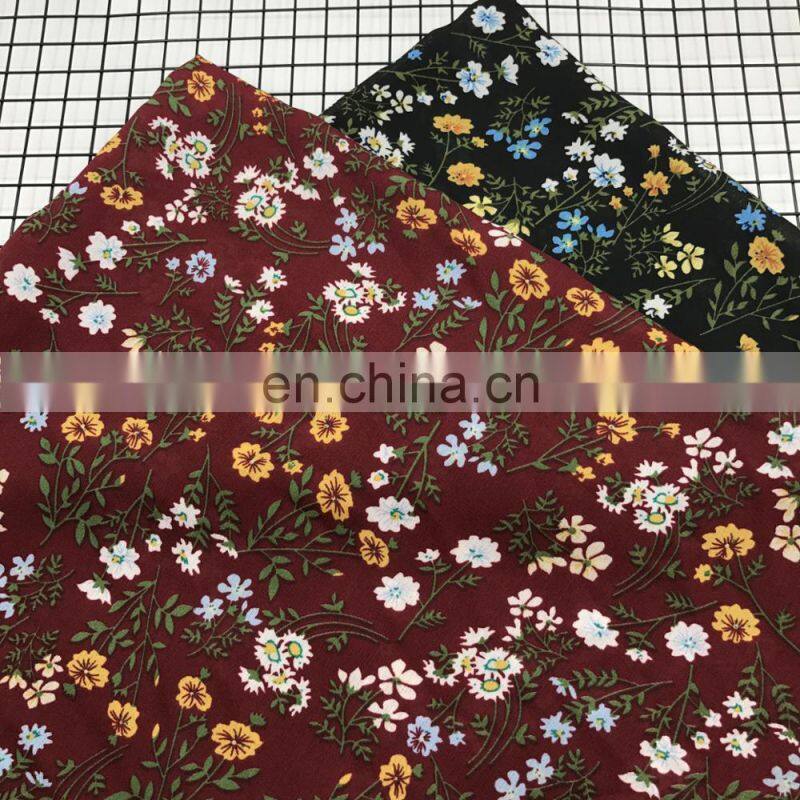 2017 summer new arrival digital printed chiffon fabric polyester stretchfabric