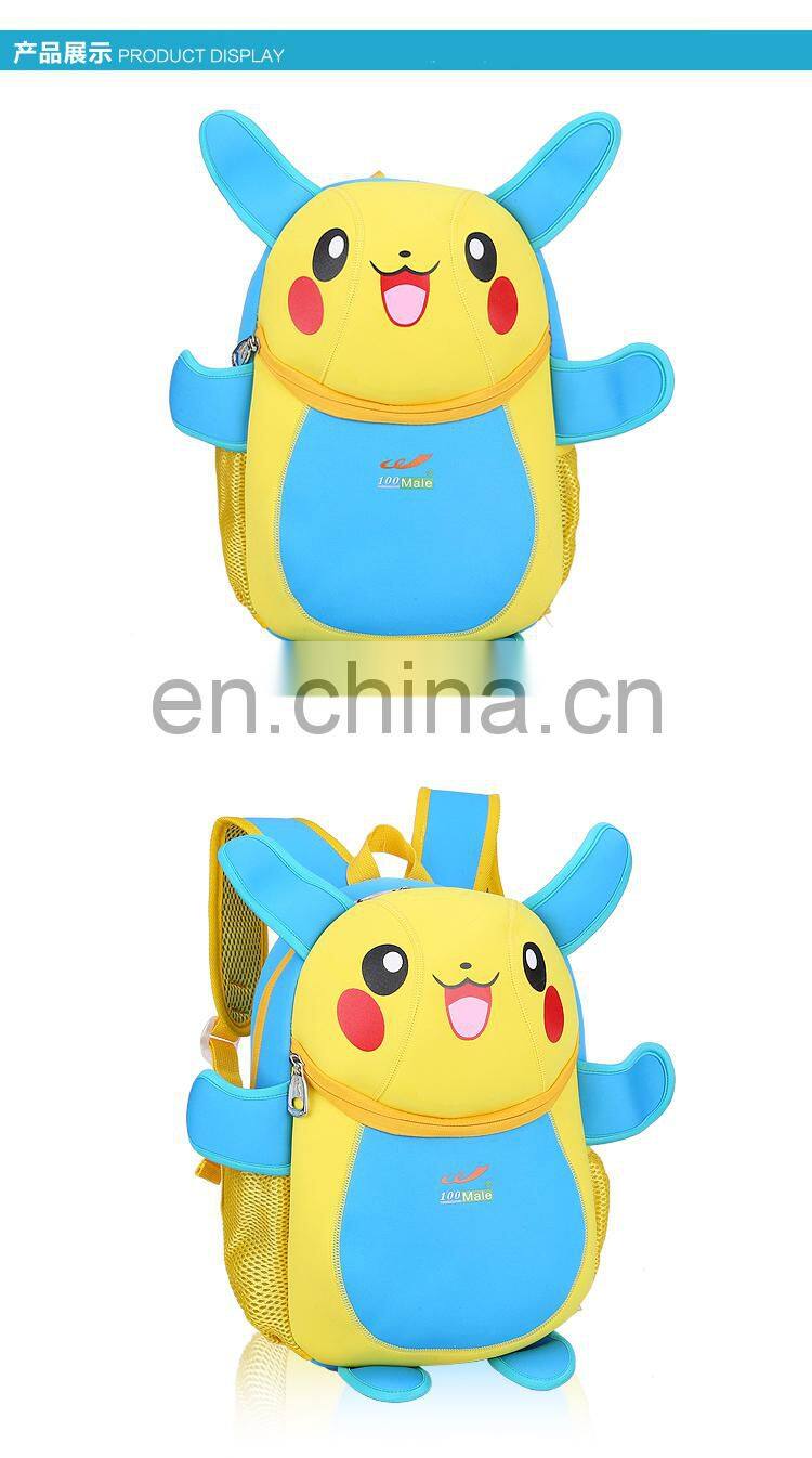 Boys Girls School Bags 3D Pikachu Prints Backpack