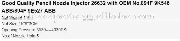 BJAP 26632 Pencil Injector894F 9K546 ABB 894F 9E527 ABB for Ford Transit