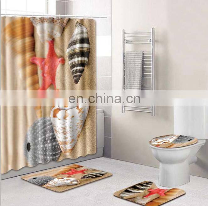 Custom logo carpet christmas shower curtains kiss my airs doormat custom design shower curtain set made in China