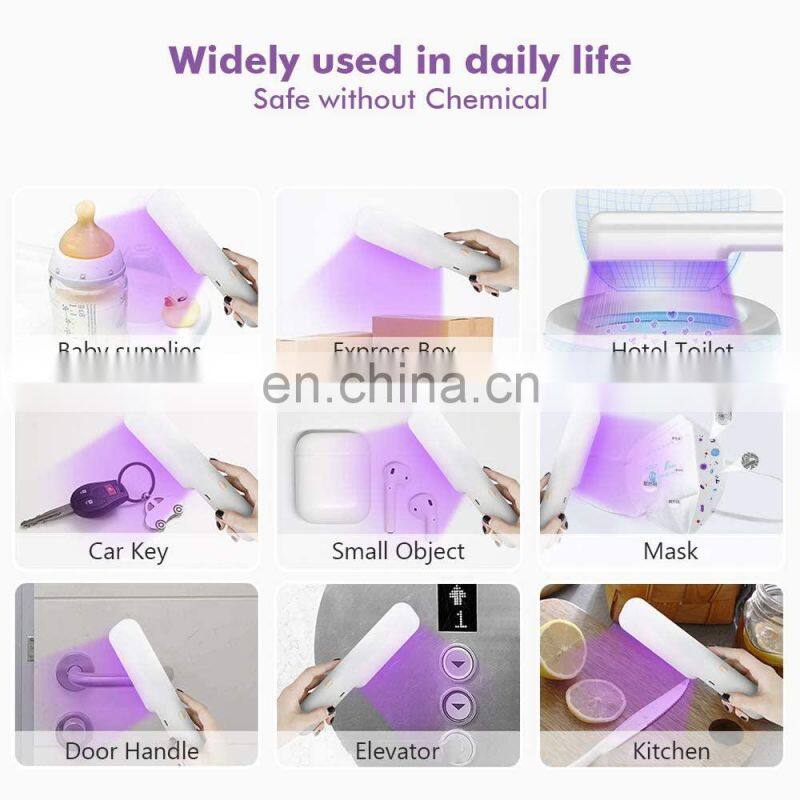 UV disinfection stick, portable LED disinfection lamp USB Rechargeable UV C sterilizer wand