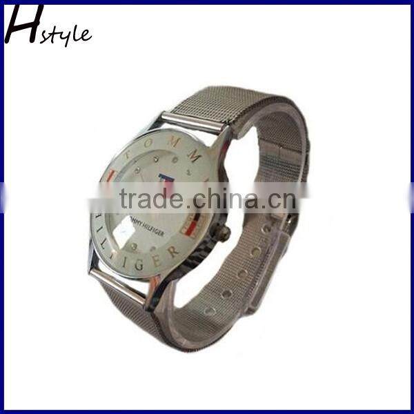 Men Stainless Steel Round Table Metal Strap Quartz Analog Wrist Watch WP023