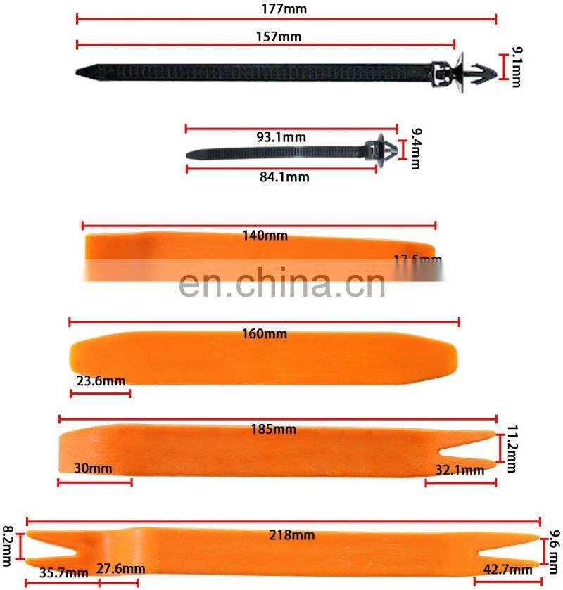 Car Retainer Clips 32 Most Popular Sizes Fasteners 729 PCS Automotive Plastic Clips with 10 Cable Ties