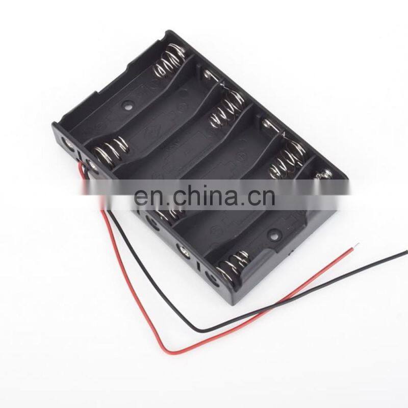 1pc 6 x 1.5V AA 2A CELL Battery Batteries Holder Storage Box 9V Case With Lead Wire