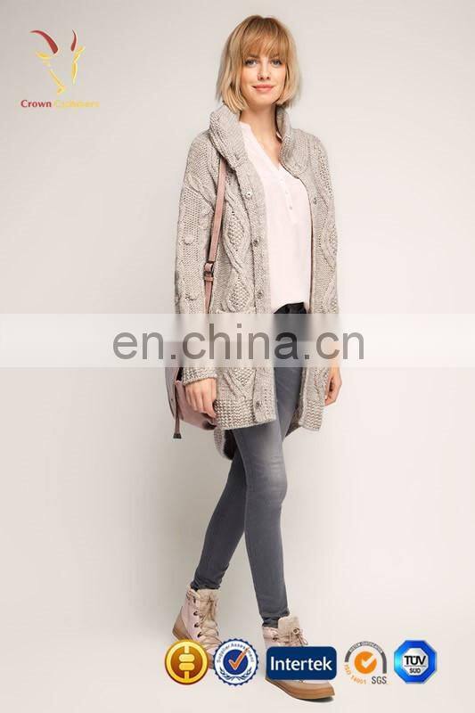 Cable Thick Womens Knit Long Cardigan Sweater