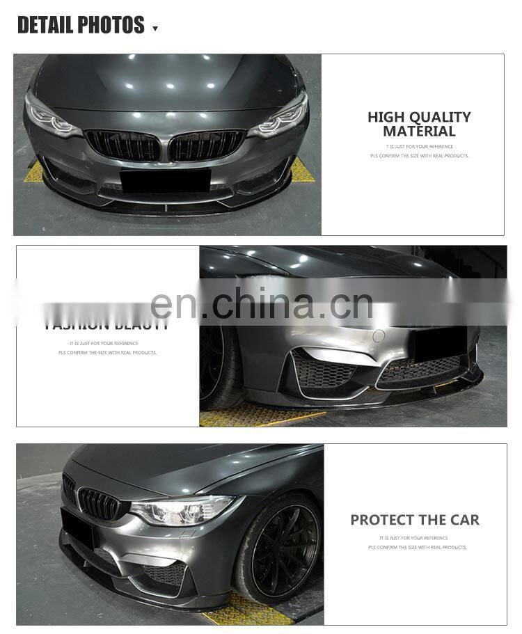Carbon Fiber F8x M3 Car Front Bumper Lip for BMW F80 M3 F82 F83 M4 14-19 3PCS/SET