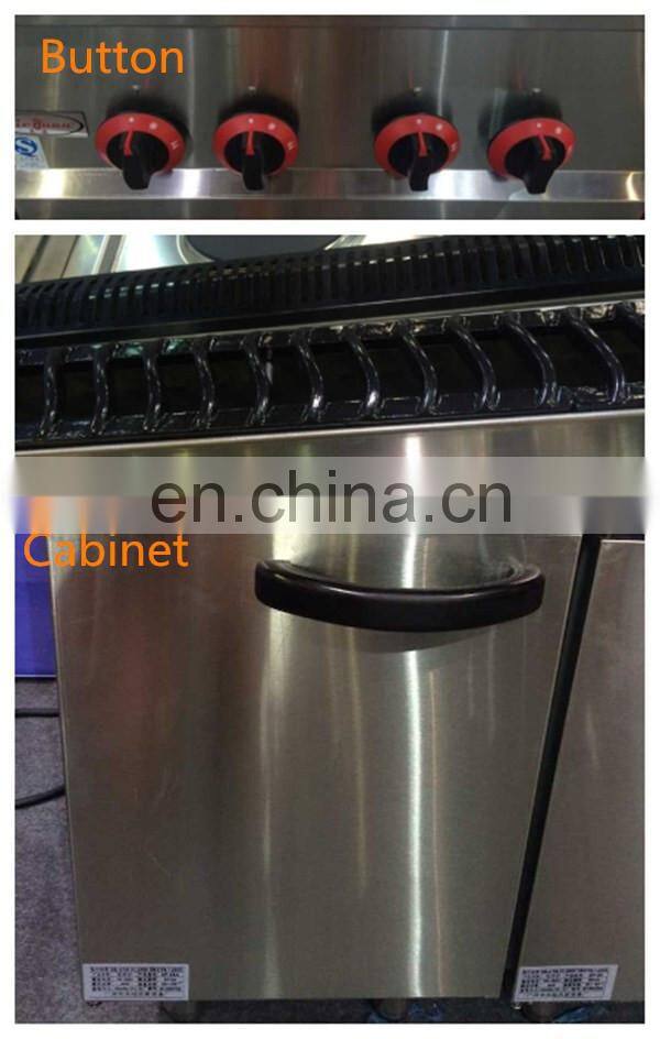 Commercial Restaurant gas 2 stove with cabinet for Hotel Kitchen equipment