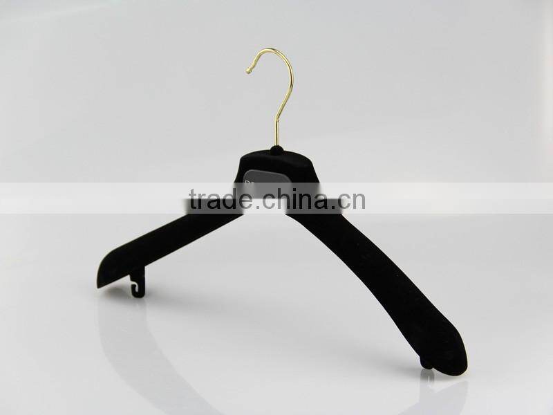 HA7064 black flocking fashionable coat hanger gold velvet hanger