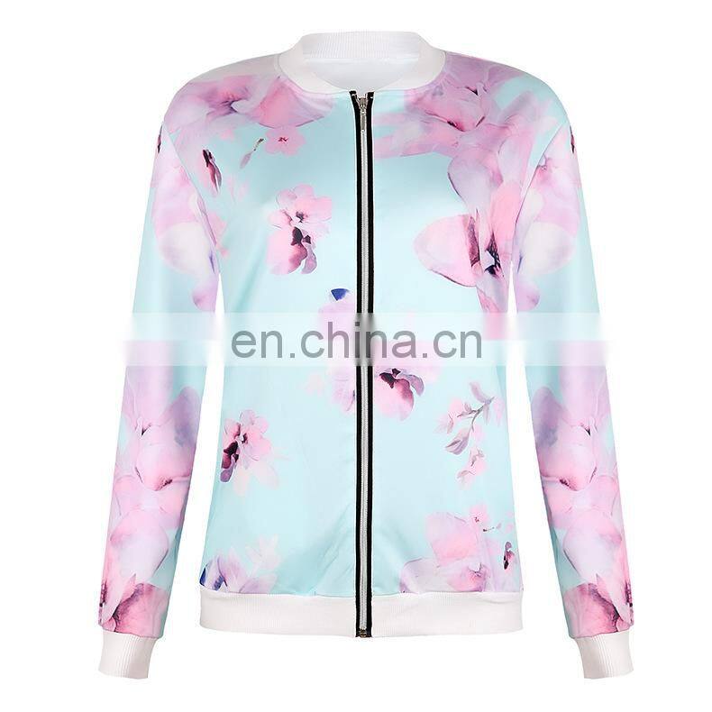 Manufacturers wholesale plus size women's spring and summer thin 3D printing long-sleeved sweater pricing jacket