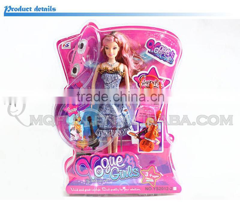 Mini Qute 36 cm kawaii beautiful American Latex kid fashion Plastic doll model educational toy with accessories NO.YS2012-2E
