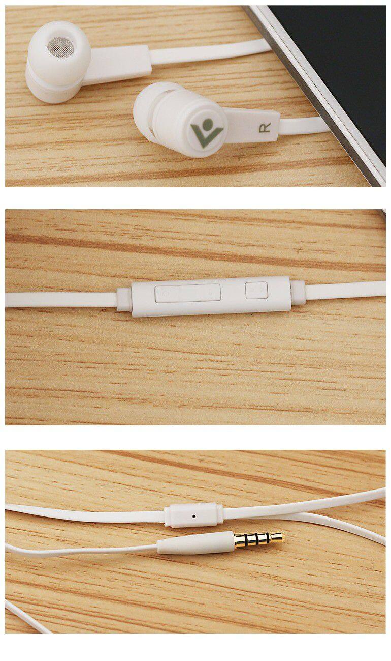 3.5mm connector for mobile phone in-ear wired plastic earphone stereo sound headphone with mic and volume control