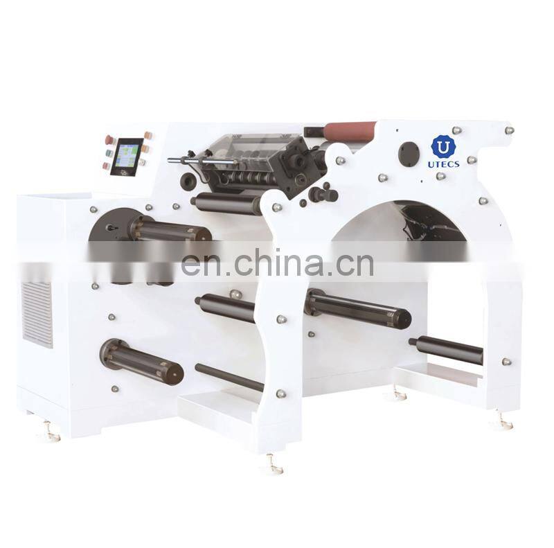 UTS370S High Speed Self Adhesive Label Sticker Cutter Rewinding Machine Price with Turret