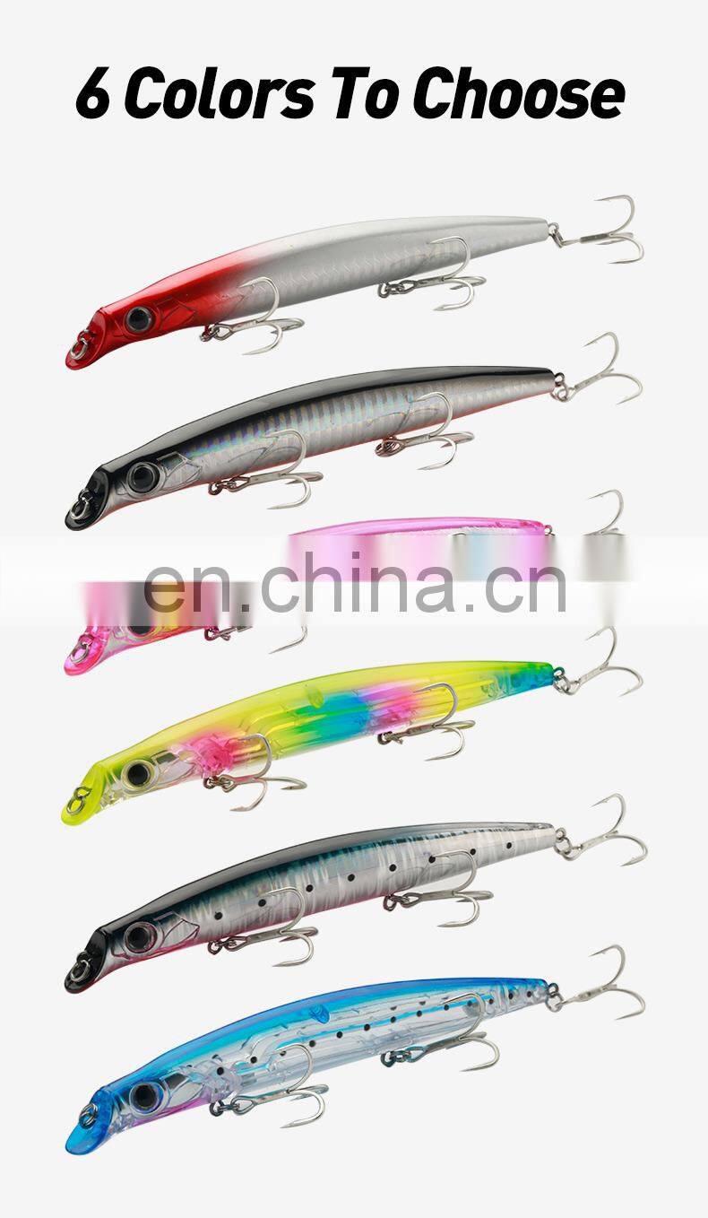 JOHNCOO 140MM 20G Suspend Realistic Fishing Pencil Poppers Lures with Metal Balls