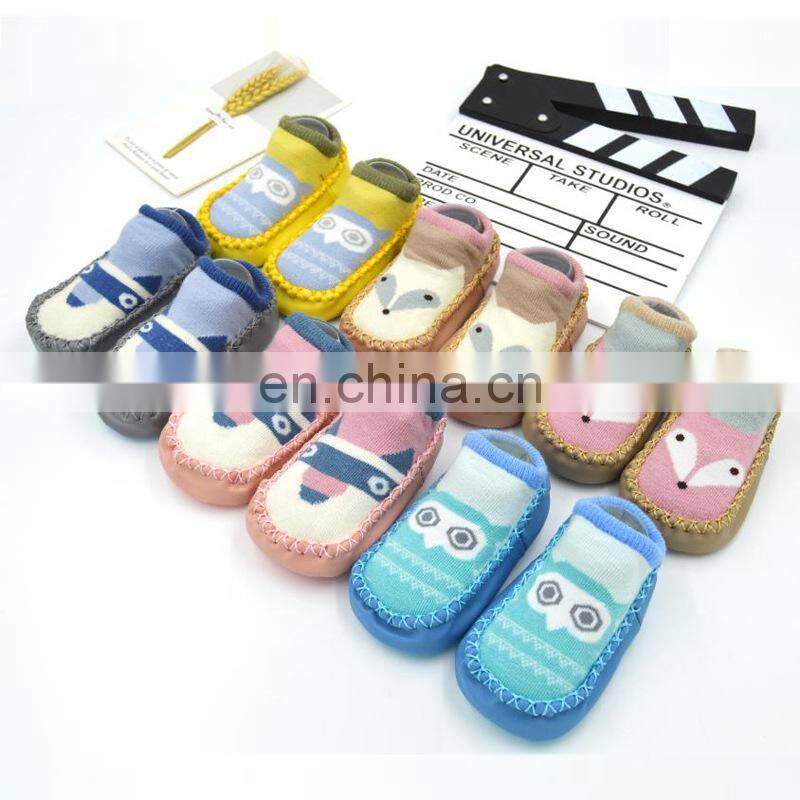 Children Anti-slip Shoes Newborn Baby Toddler Girls Cotton Non-slip Floor Socks Infant Boys Rubber Sole Cartoon Indoor Sneakers