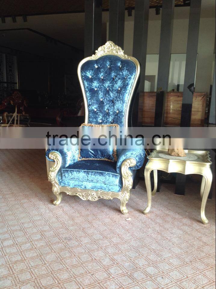Popular king throne chair of hotel room high back furniture