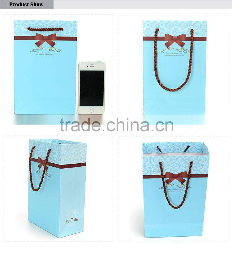 clean blue wedding door gift paper bag