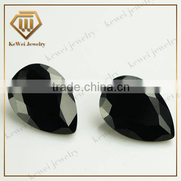 New Product Nano CZ Gems Pear Cut Black Cubic Zirconia Stone