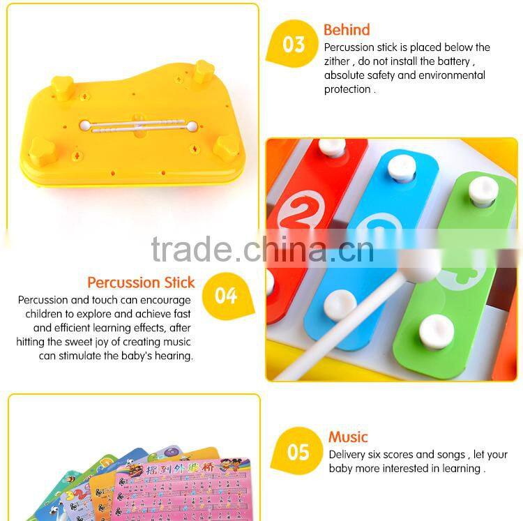 2014 Hot Import Toys Cute 8 Tones Colorful Hand Knock Piano Baby Kid Enlightenment Development Musical Toy Girl Toys For Kids