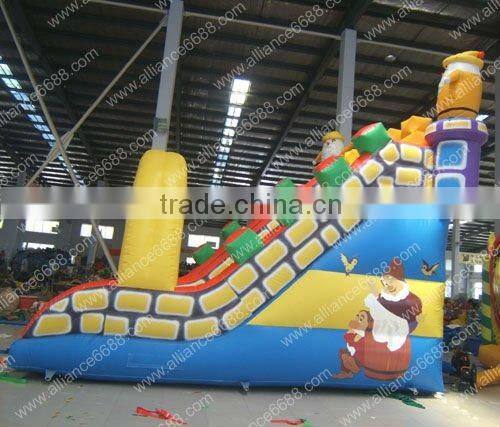 top quality inflatable pvc slide custom factory, cheap inflatable water slide with pool