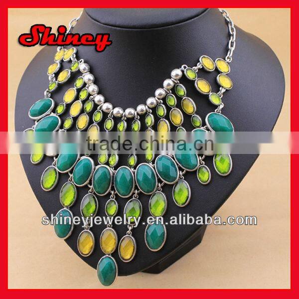 New Golden black Statement Resin Drop Choker Necklace Costume Jewelry
