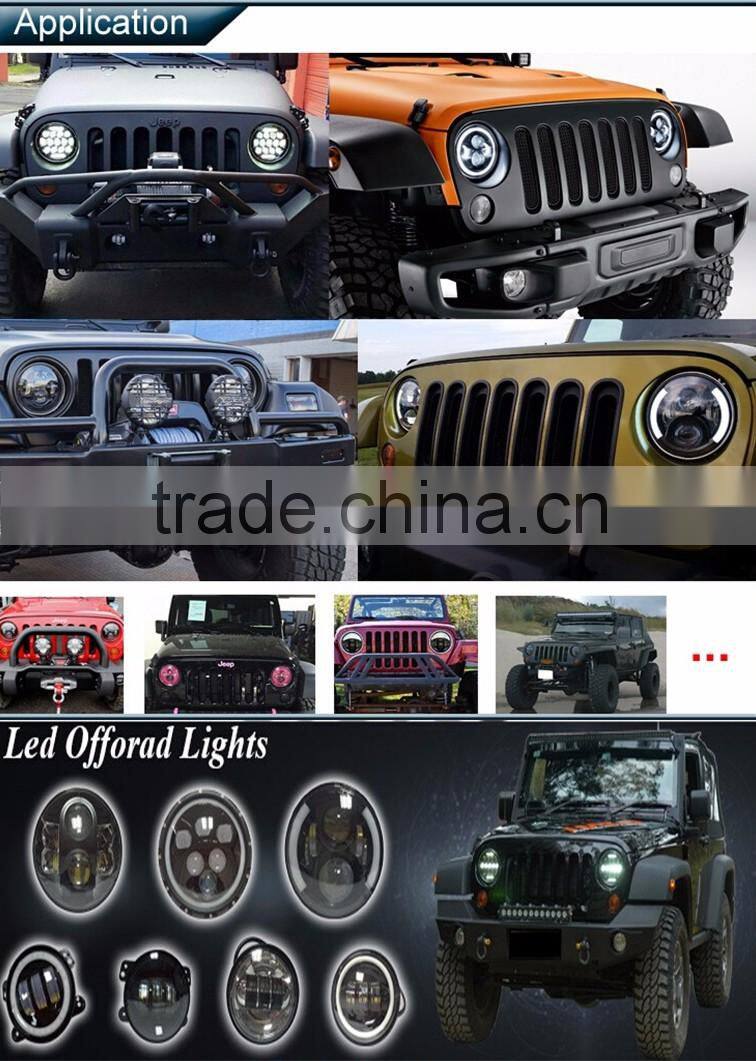 Multifunction off road 7" round led jeep headlight 80W for USA pickup trucks