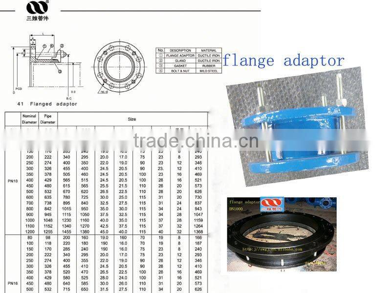 ISO2531 EN545 Ductile Iron Universal Flange Adaptor