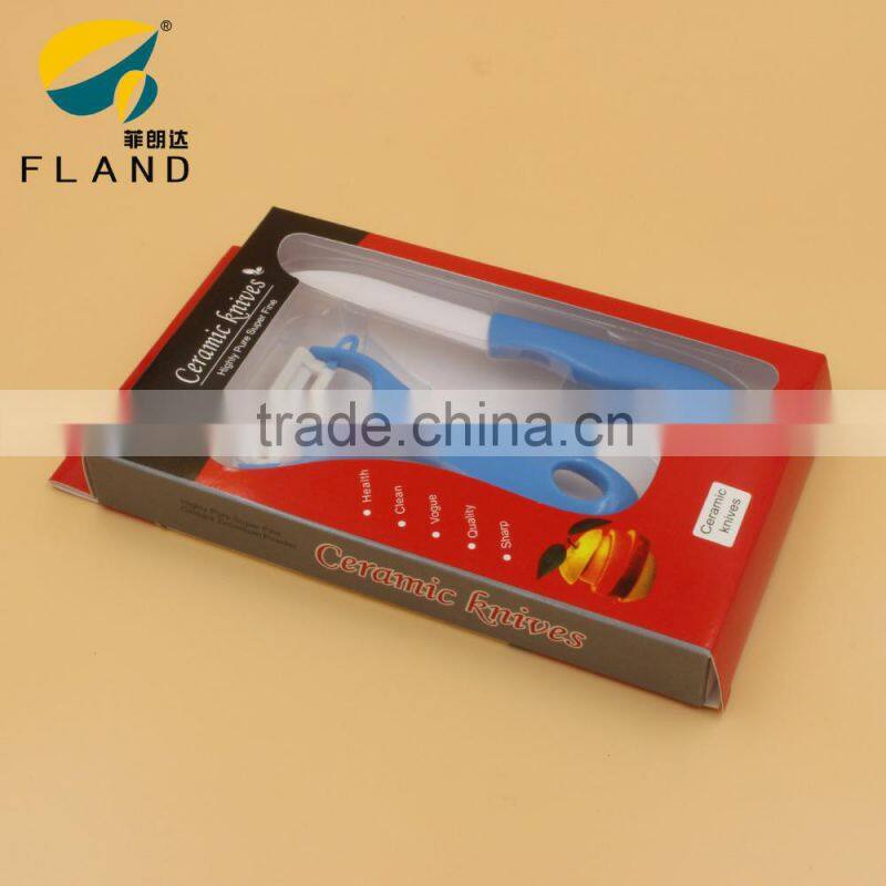 Good quality colorful 2pcs set knife and peeler set/ceramic knife set