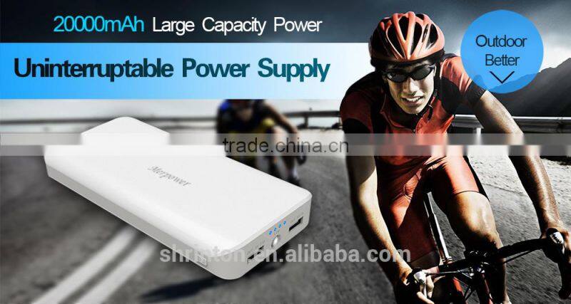 2014 popular LED torch Dual USB output power bank 20000mah