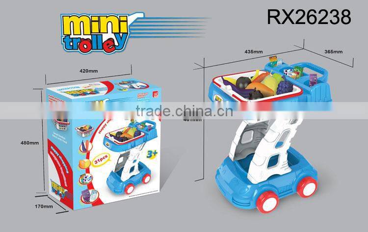 Food trolley toy supermarket kids shopping cart toy