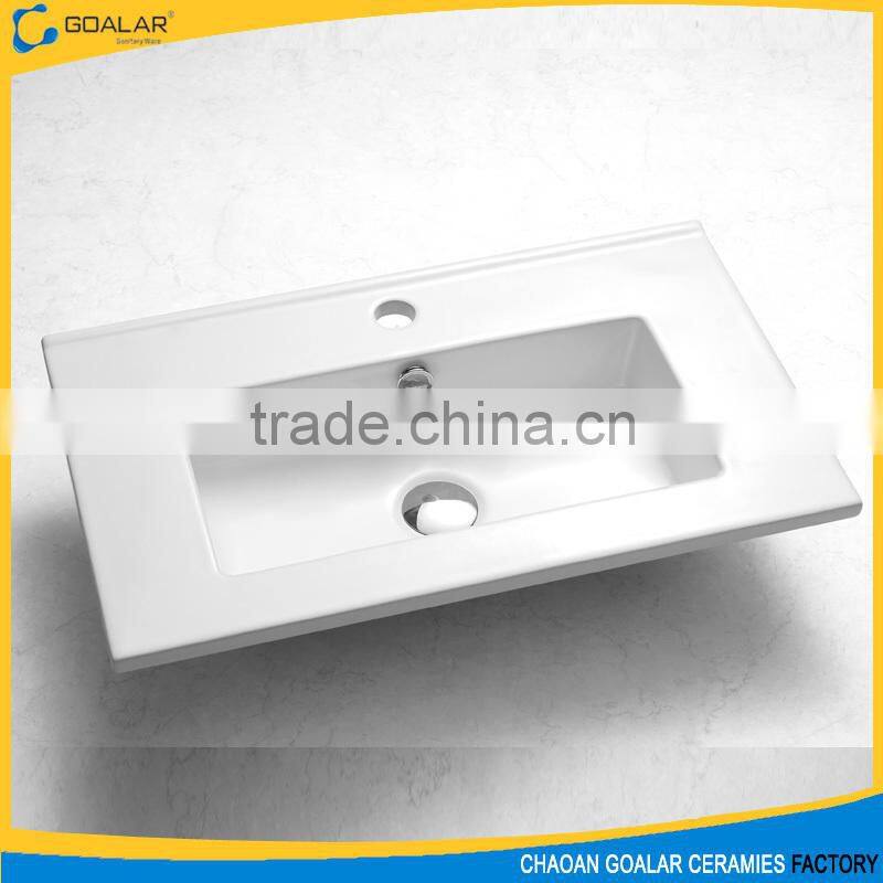Made in China elegant white rectangular ceramic wash basin