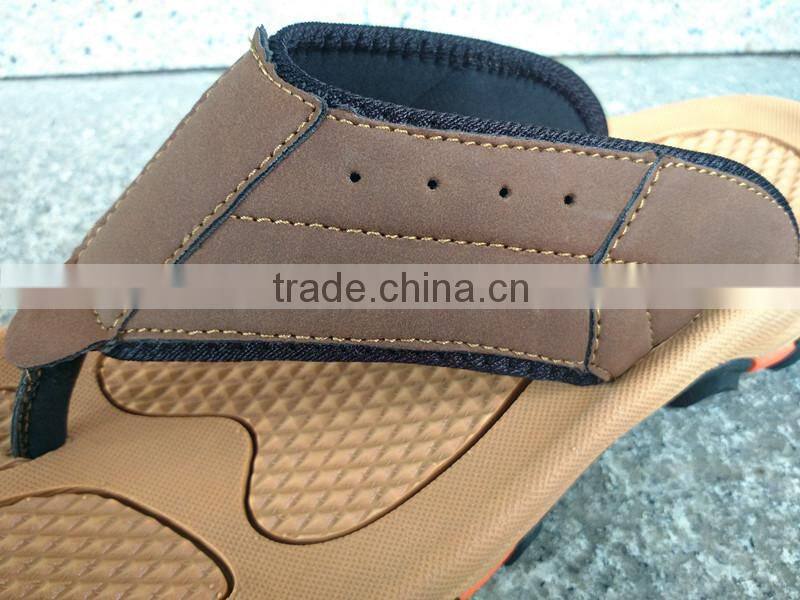 men slippers beach leather flip-flops