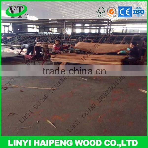 Linyi YATIAN Factory cheap 4*8ft 0.3mm grade C gurjan face veneer