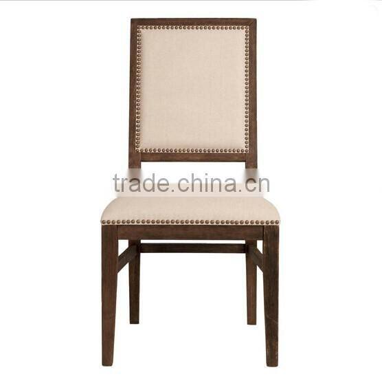 French Style Solid Oak Wood Design Dining Armless Chair