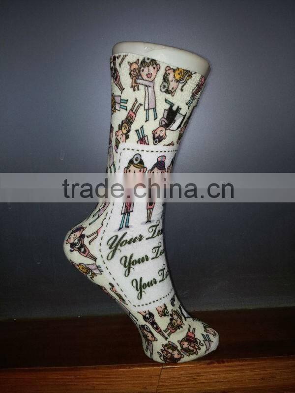 360 degree seamless printing multicolored high-elastic polyester socks