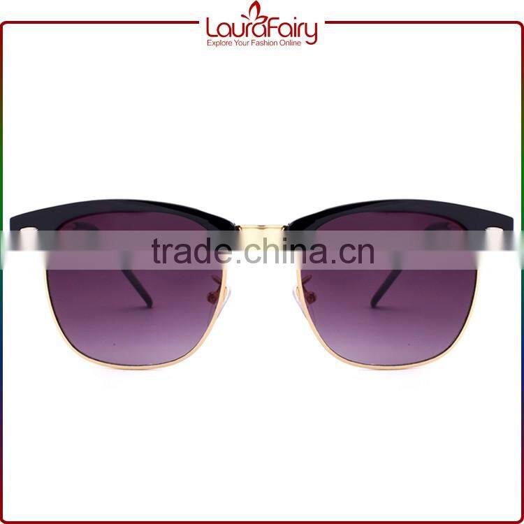 Laura Fairy Original Brand Promo High End Slim Metal Purple Lens Sunglasses