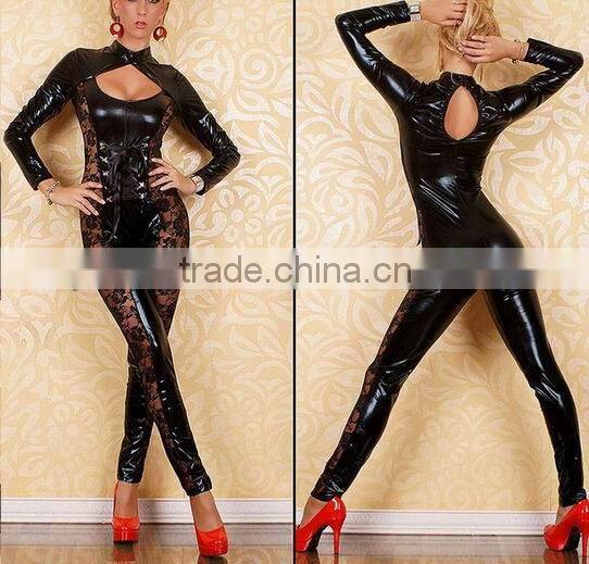 2013 new design rivet bra sexy clubwear catsuits