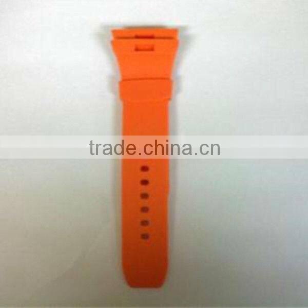 Orange red silicone rubber watch strap