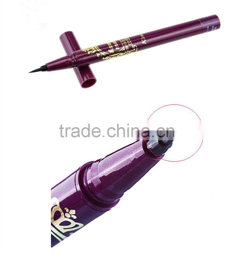 Kiss Me long lasting waterproof best eyeliner black slim liquid eyeliner with purple tube