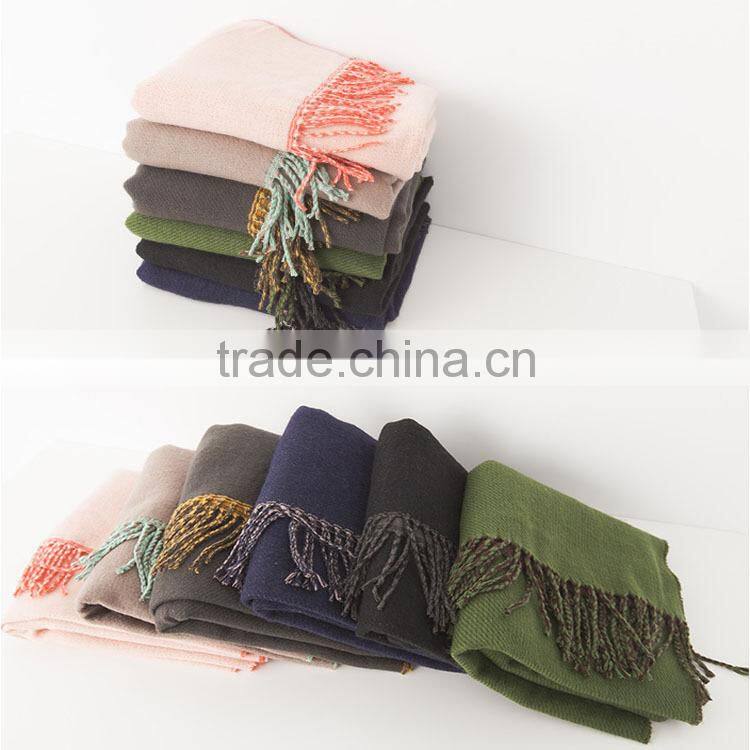 Solid Color Soft Custom Scarf with Tassels